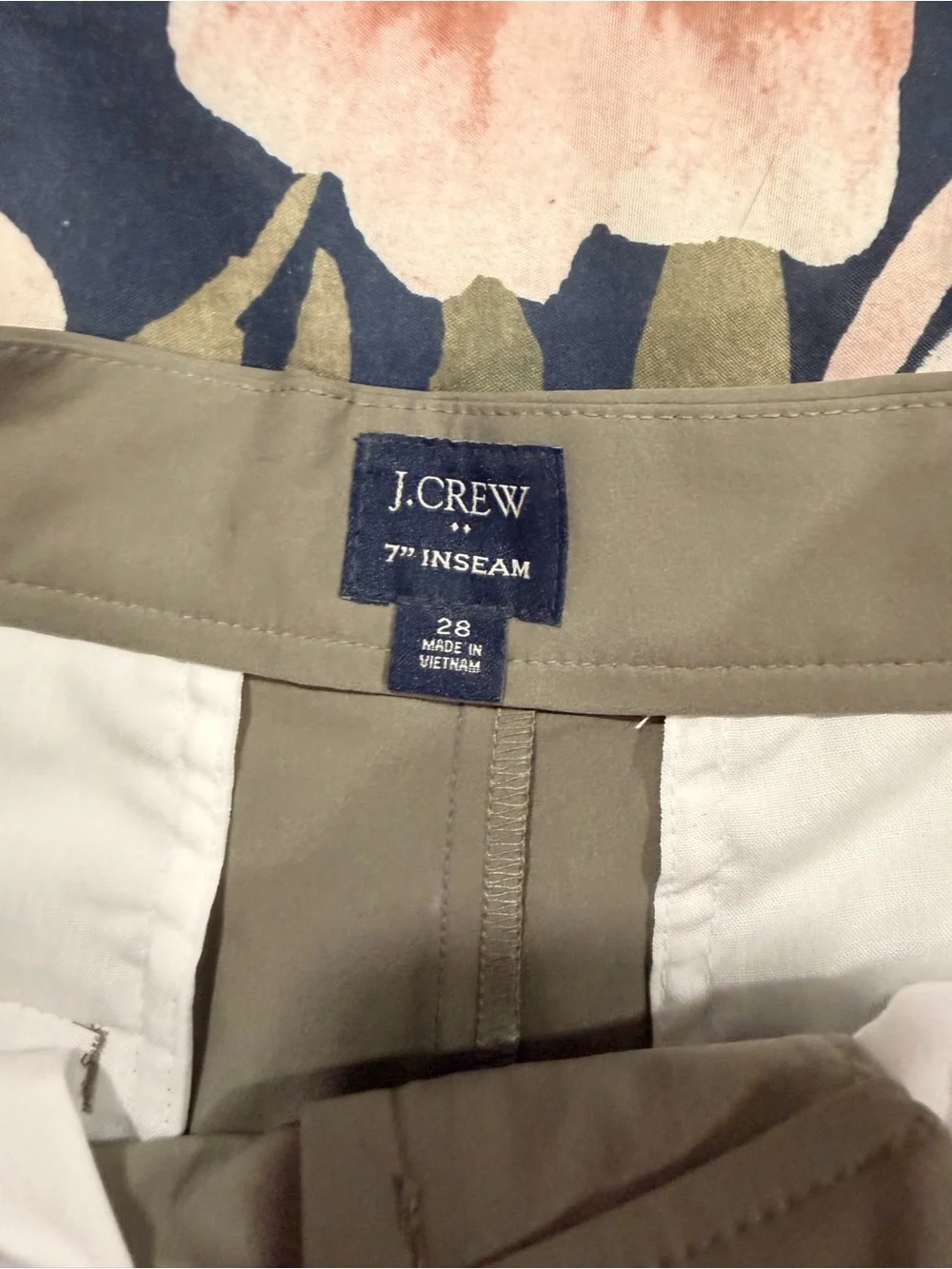 J. Crew Olive Stretch Athletic Shorts